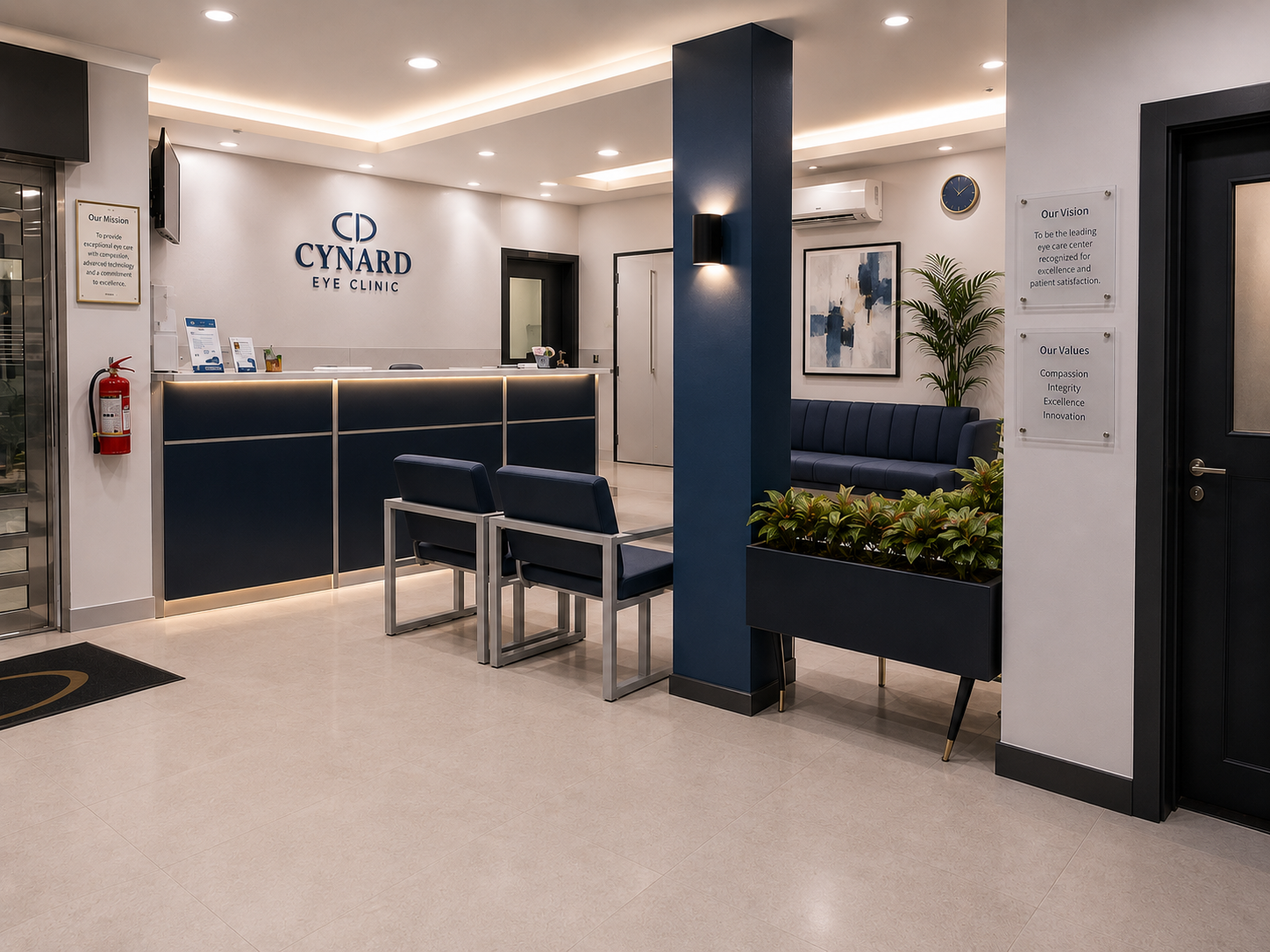 Cynard Eye Clinic reception and consulting space
